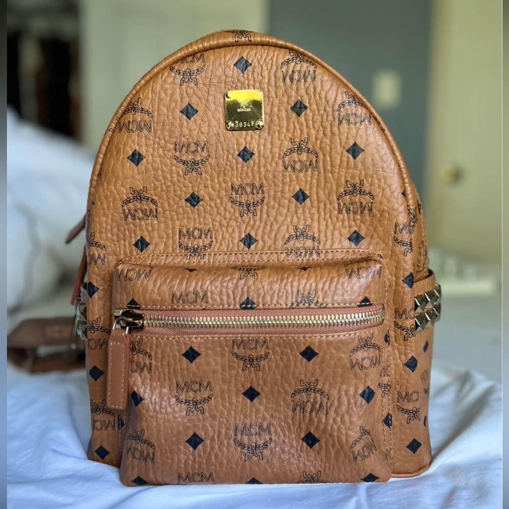 MCM Stark Side Studs Small with Iconic Visetos Monogram